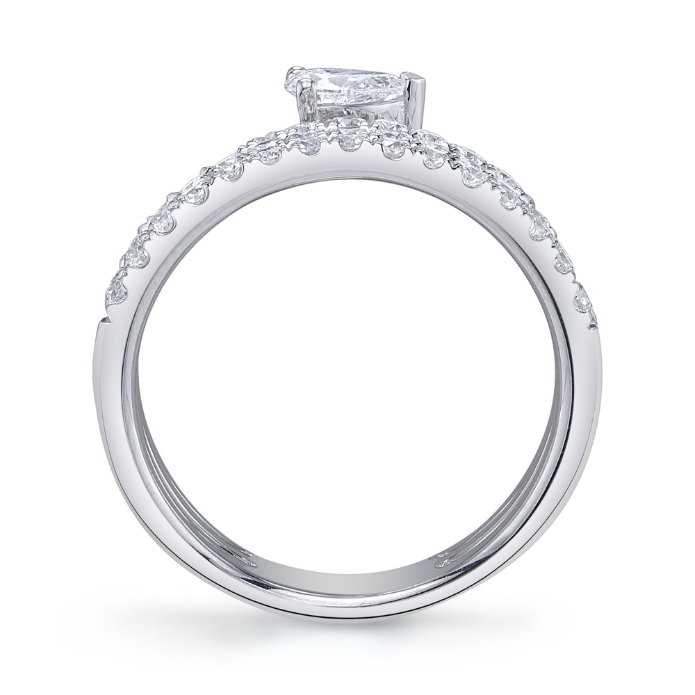 1.28Ct 14K W/G Diamond Pear Ring