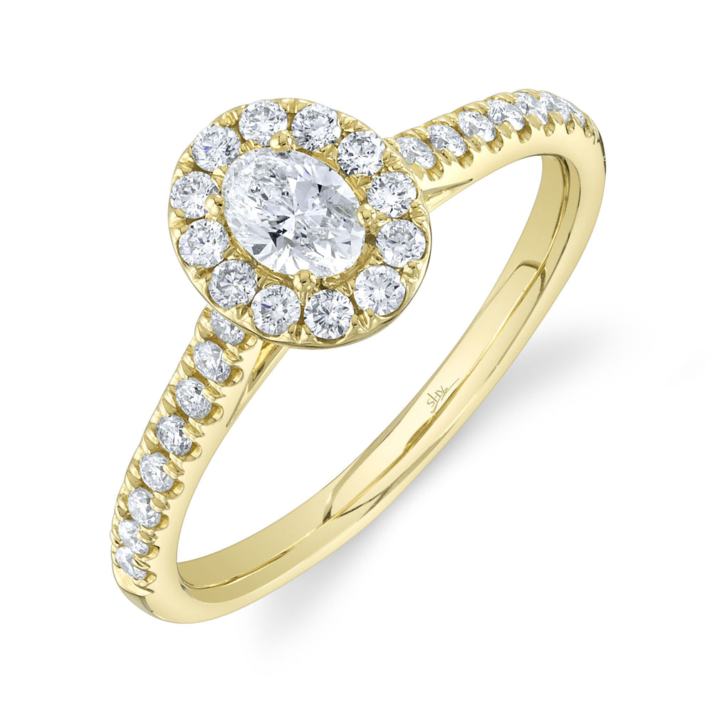 0.30Ct-Ctr(Oval) 0.32Ct-Side 14K Y/G Diamond Engagement Ring