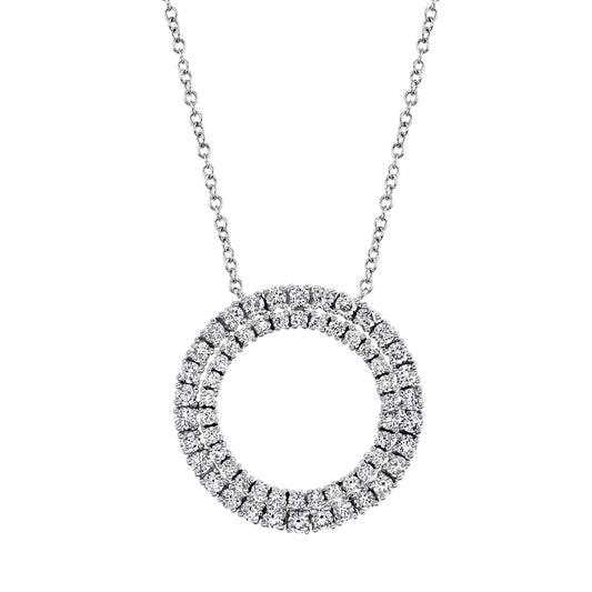 0.94Ct 14K W/G Diamond Circle Necklace