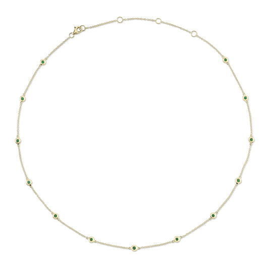 0.33Ct 14K Y/G Emerald By The Yard Necklace
