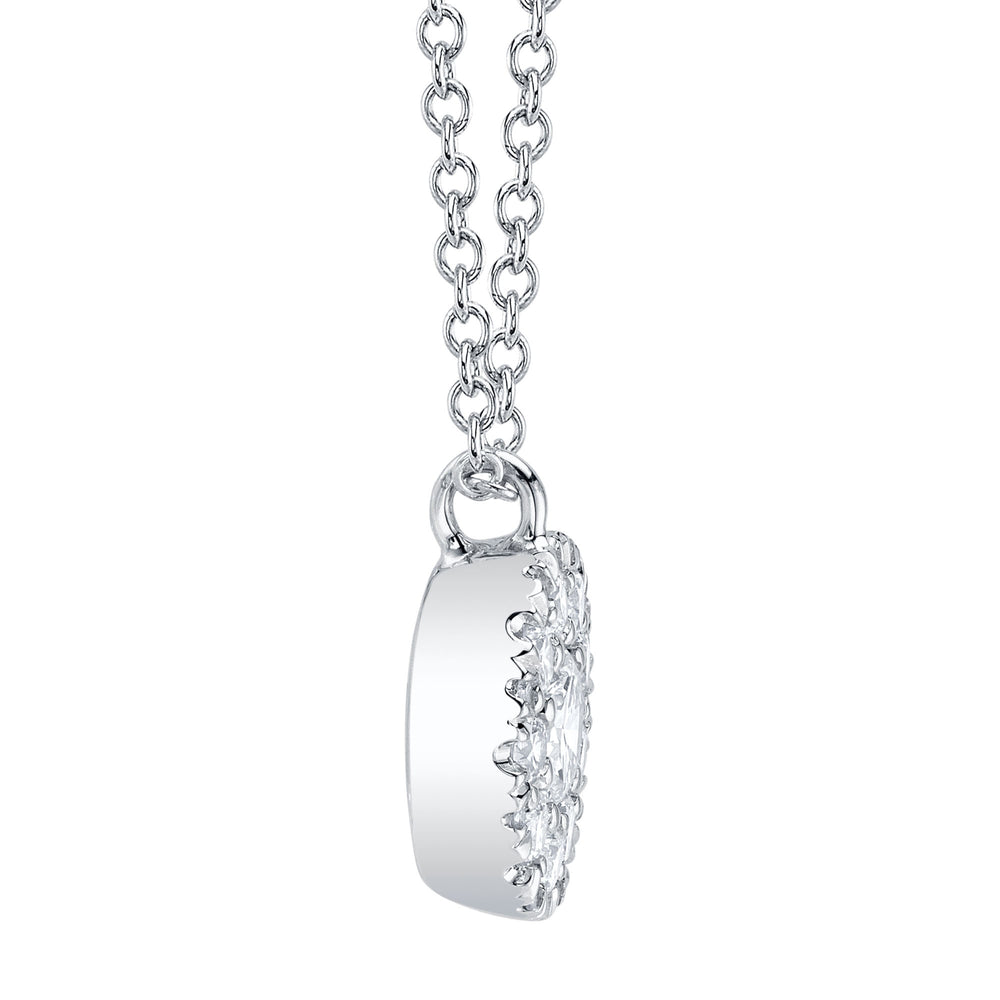 0.22Ct-Ctr(Round) 0.28Ct-Side 14K W/G Diamond Cluster Necklace