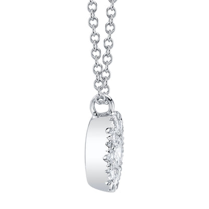 0.22Ct-Ctr(Round) 0.28Ct-Side 14K W/G Diamond Cluster Necklace