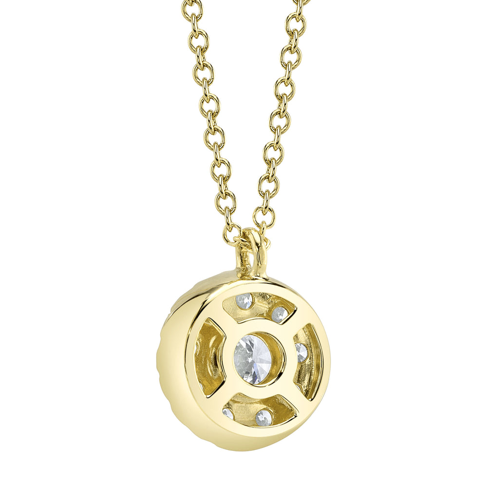 0.22Ct-Ctr(Round) 0.28Ct-Side 14K Y/G Diamond Cluster Necklace