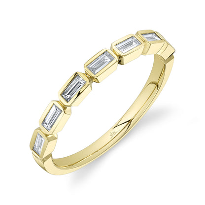 0.35Ct 14K Y/G Diamond Baguette Band