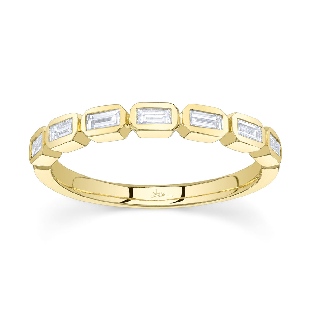 0.35Ct 14K Y/G Diamond Baguette Band