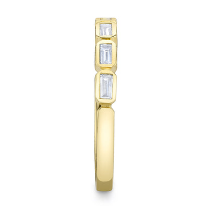 0.35Ct 14K Y/G Diamond Baguette Band