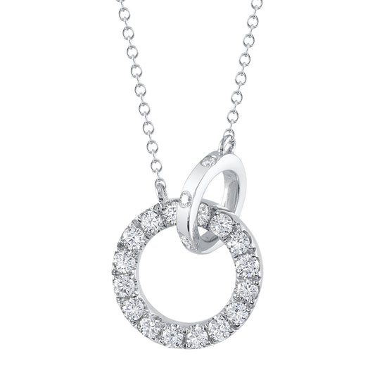 0.54Ct 14K W/G Diamond Circle Necklace