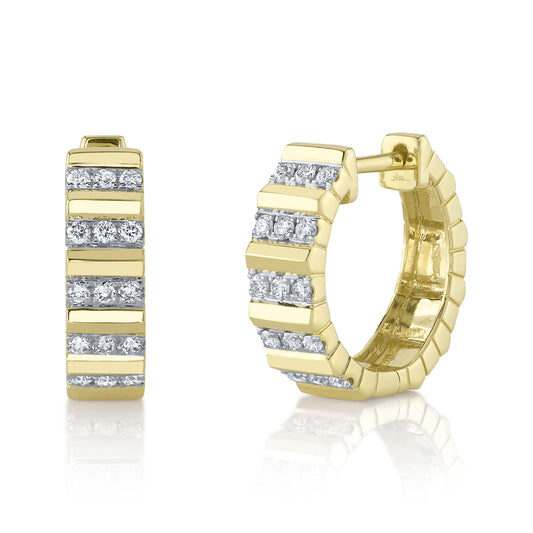 0.30Ct 14K Y/G Diamond Huggie Earring