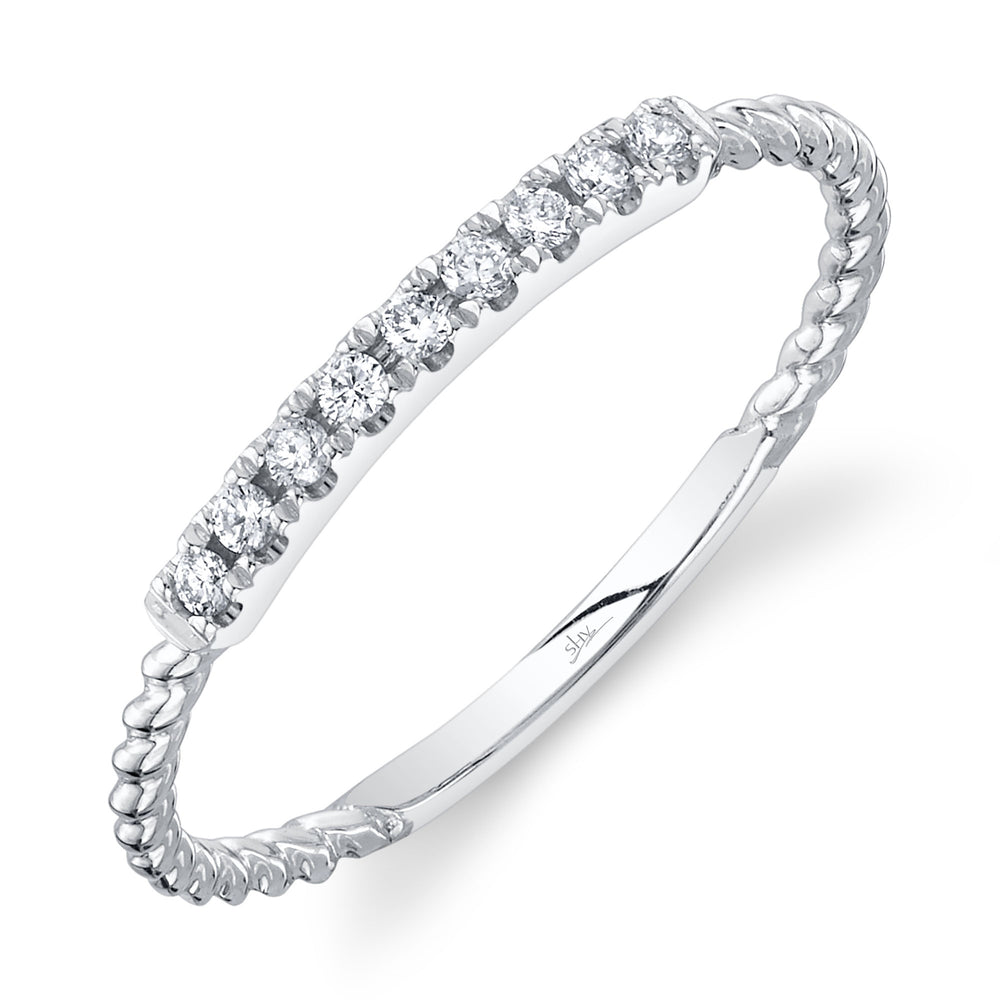 0.10Ct 14K W/G Diamond Lady's Band