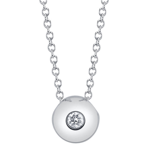 0.04Ct 14K W/G Diamond Necklace