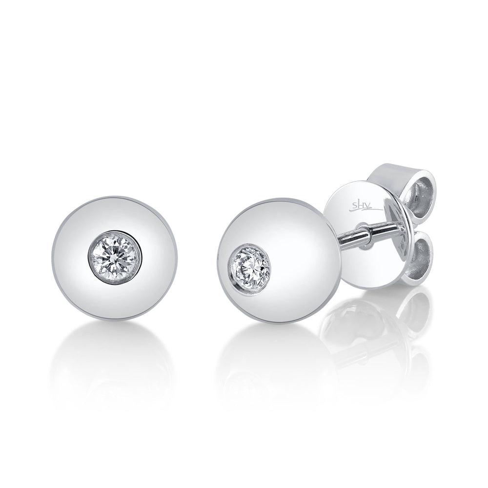 0.09Ct 14K W/G Diamond Stud Earring