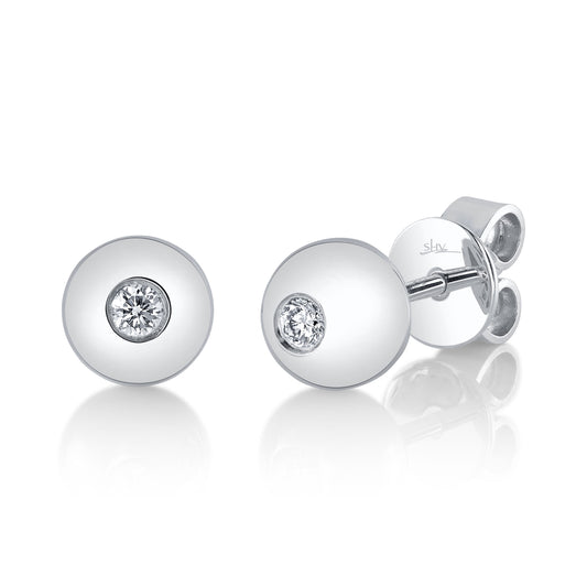 0.09Ct 14K W/G Diamond Stud Earring