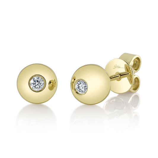 0.09Ct 14K Y/G Diamond Stud Earring