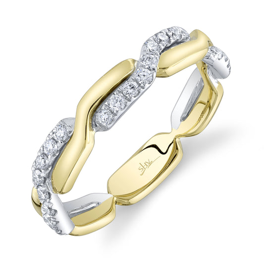 0.25Ct 14K2T Y/W Diamond Lady's Band