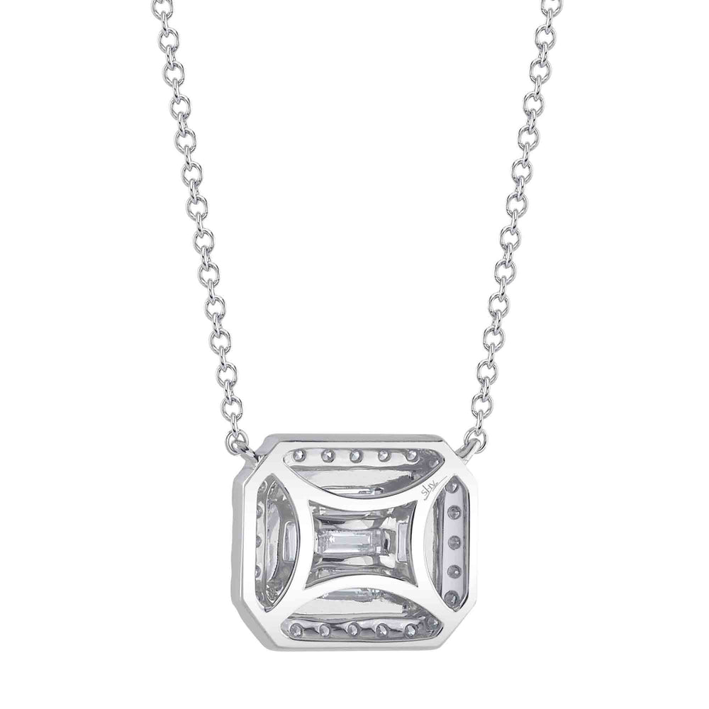 0.41Ct 14K W/G Diamond Baguette Necklace