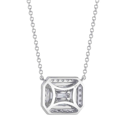 0.41Ct 14K W/G Diamond Baguette Necklace