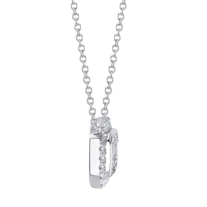 0.41Ct 14K W/G Diamond Baguette Necklace