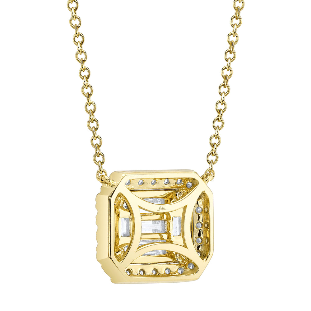 0.41Ct 14K Y/G Diamond Baguette Necklace
