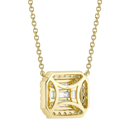 0.41Ct 14K Y/G Diamond Baguette Necklace
