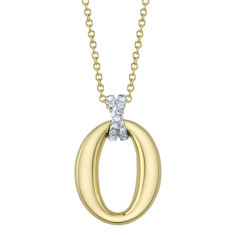 0.04Ct 14K2T Y/W Diamond Oval Necklace