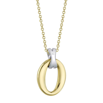 0.04Ct 14K2T Y/W Diamond Oval Necklace