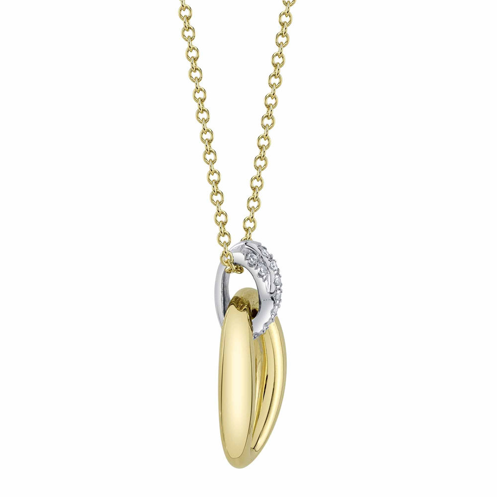 0.04Ct 14K2T Y/W Diamond Oval Necklace