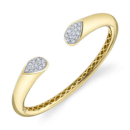 0.88Ct 14K2T Y/W Diamond Bangle