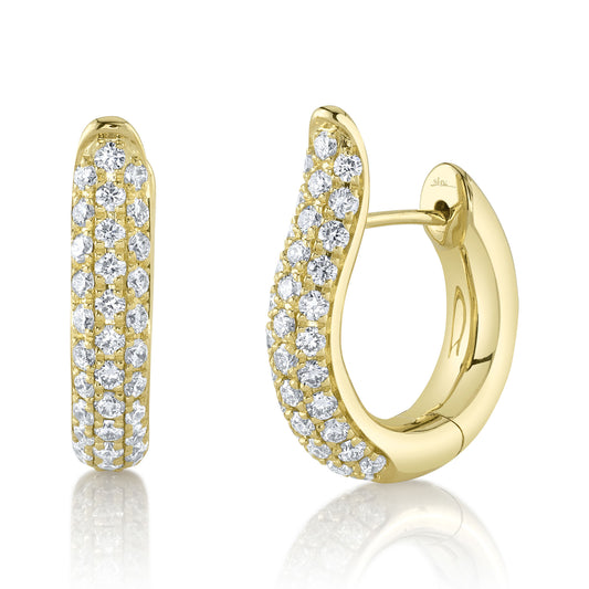 0.93Ct 14K Y/G Diamond Hoop Earring