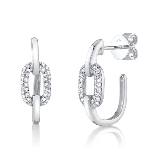 0.20Ct 14K W/G Diamond Link Hoop Earring