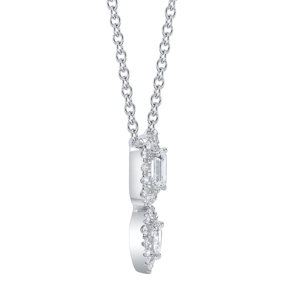 0.75Ct 14K W/G Diamond Emerald Pear Necklace