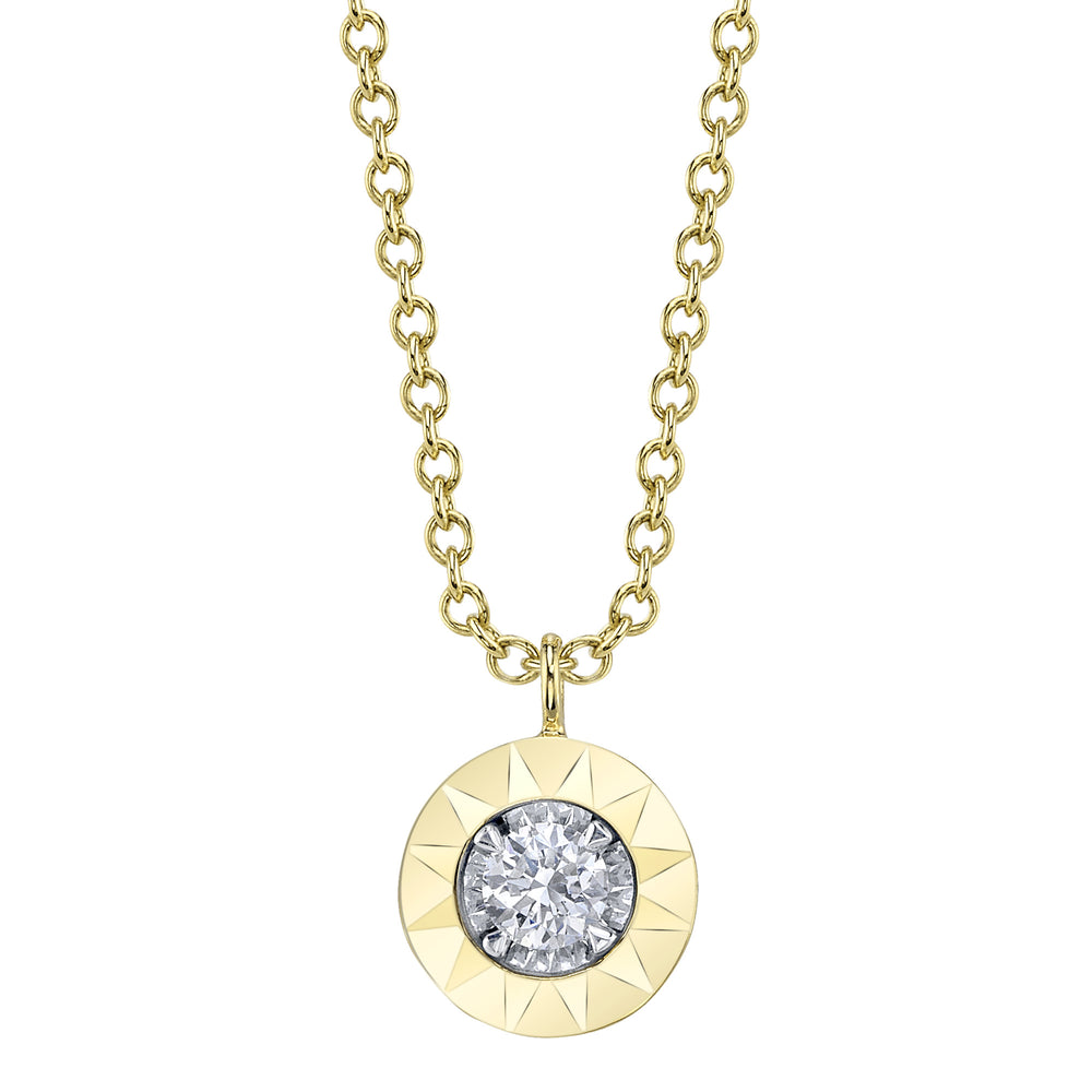 0.10Ct 14K Y/G Diamond Circle Necklace