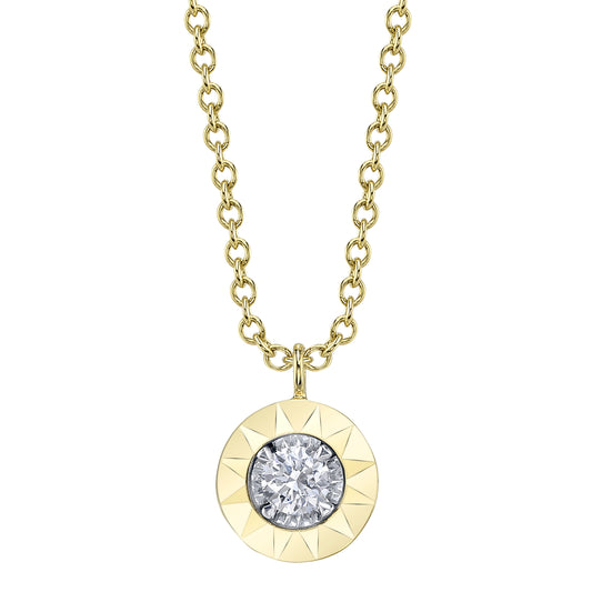 0.10Ct 14K Y/G Diamond Circle Necklace