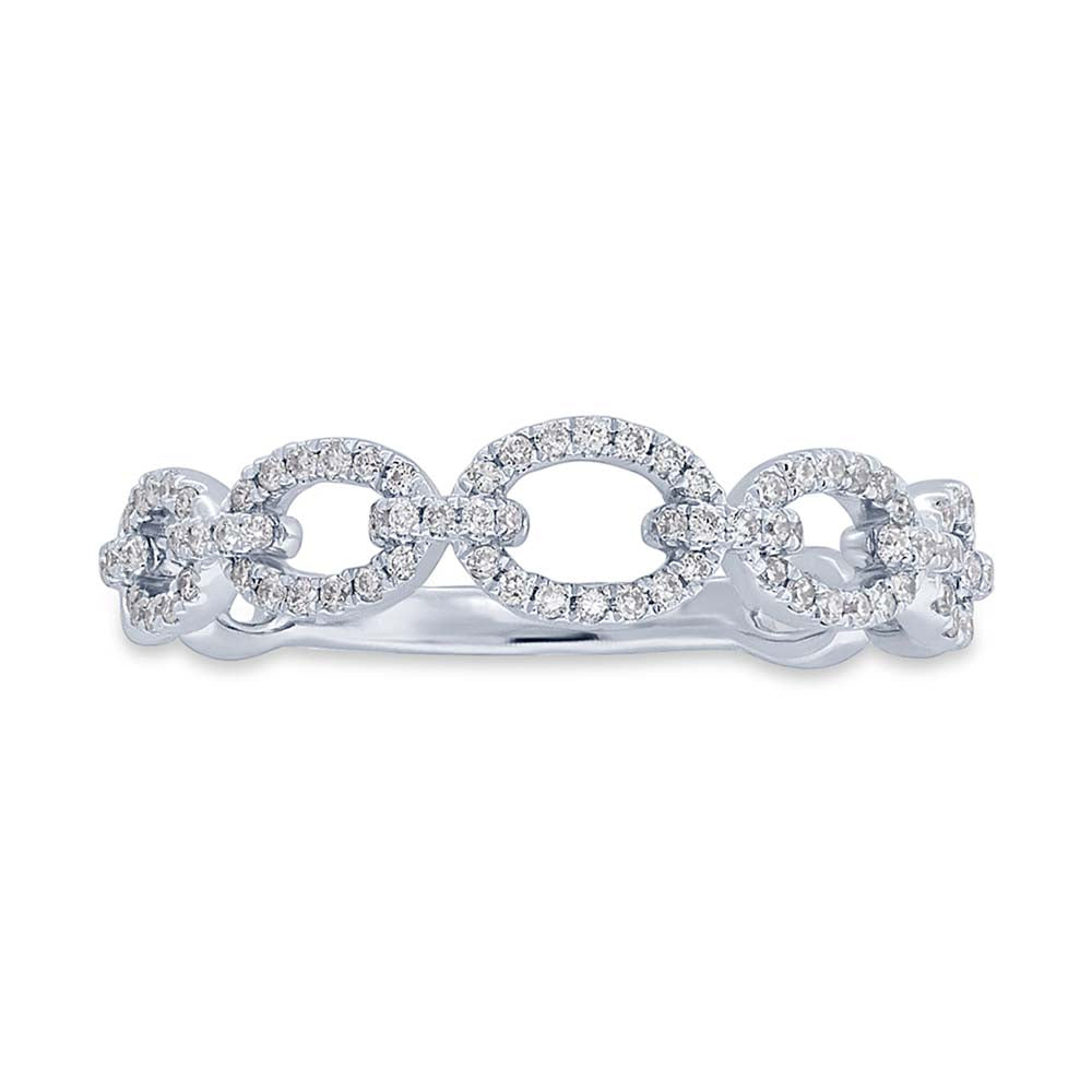0.23Ct 14K W/G Diamond Link Ring