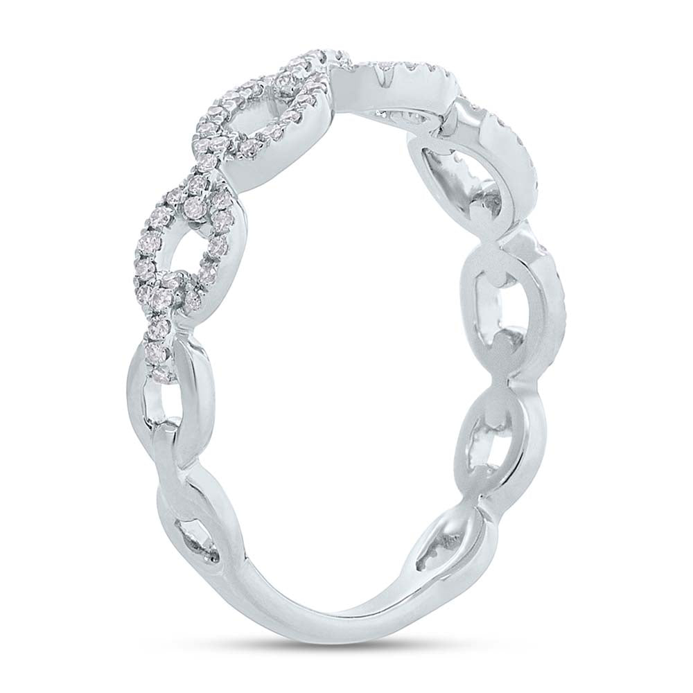0.23Ct 14K W/G Diamond Link Ring
