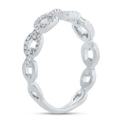 0.23Ct 14K W/G Diamond Link Ring
