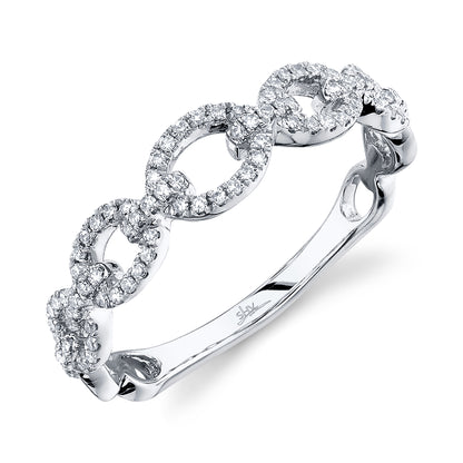 0.23Ct 14K W/G Diamond Link Ring