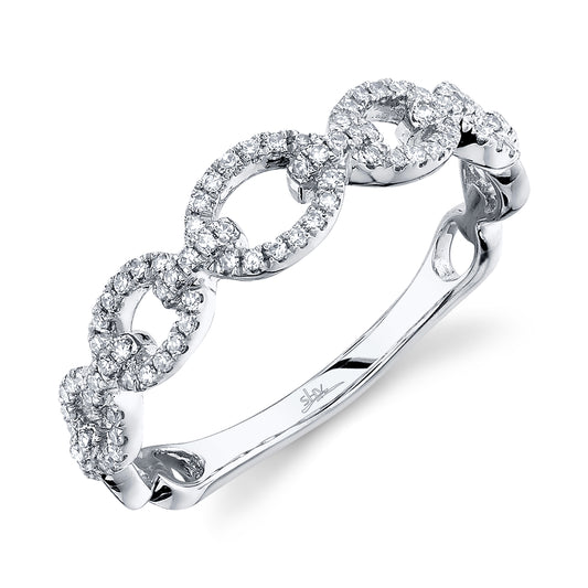 0.23Ct 14K W/G Diamond Link Ring