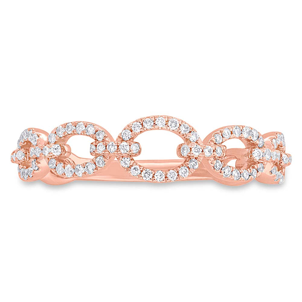 0.23Ct 14K R/G Diamond Link Ring
