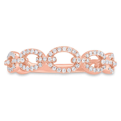 0.23Ct 14K R/G Diamond Link Ring