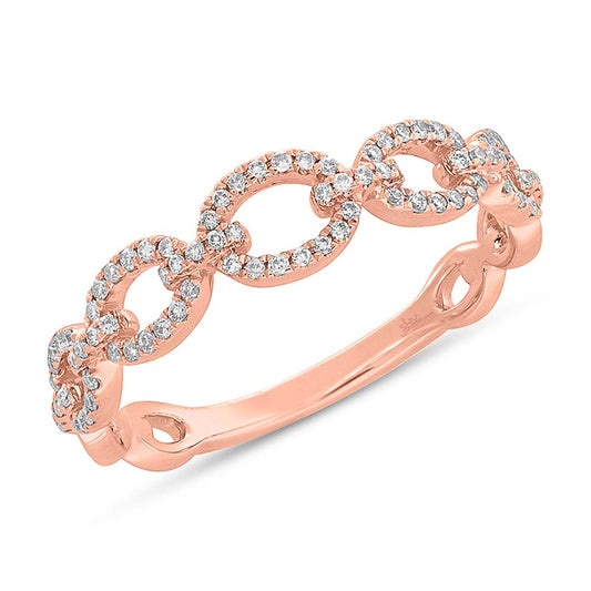0.23Ct 14K R/G Diamond Link Ring
