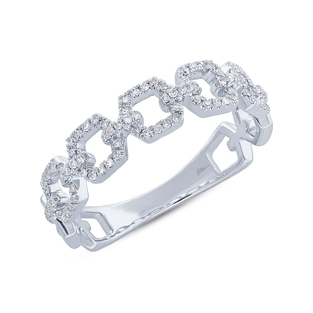 0.22Ct 14K W/G Diamond Link Ring