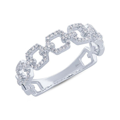 0.22Ct 14K W/G Diamond Link Ring