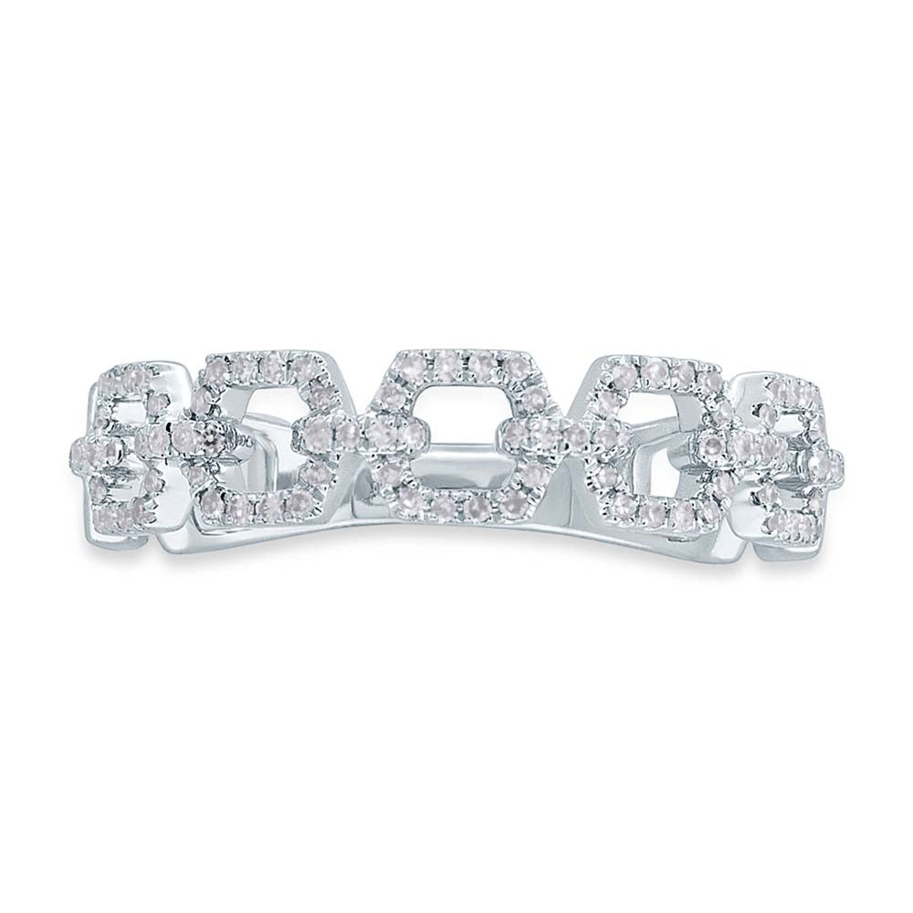 0.22Ct 14K W/G Diamond Link Ring