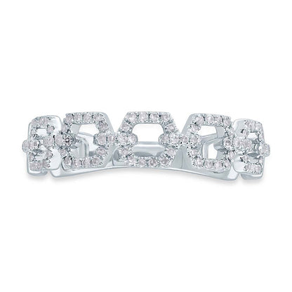 0.22Ct 14K W/G Diamond Link Ring
