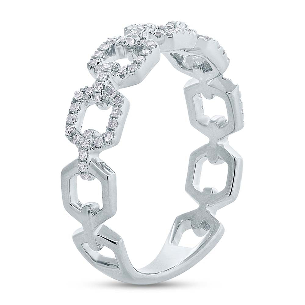 0.22Ct 14K W/G Diamond Link Ring