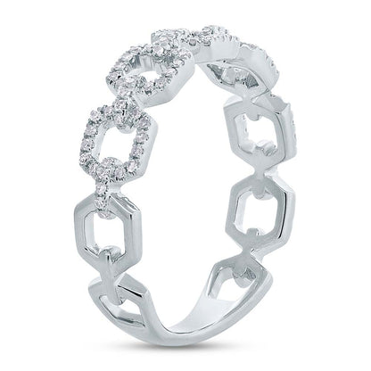 0.22Ct 14K W/G Diamond Link Ring