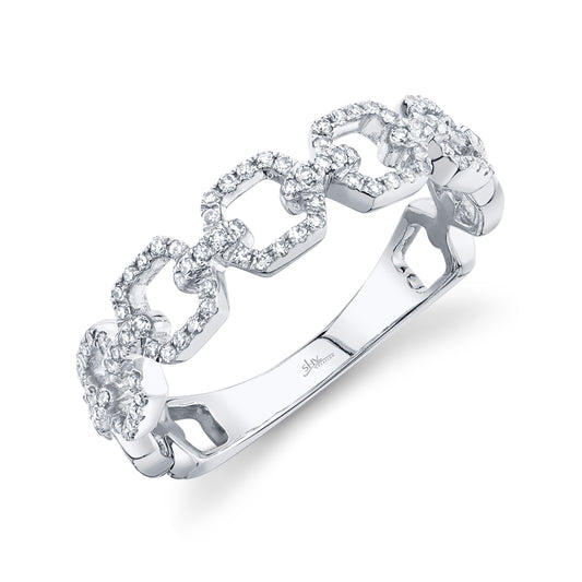 0.22Ct 14K W/G Diamond Link Ring