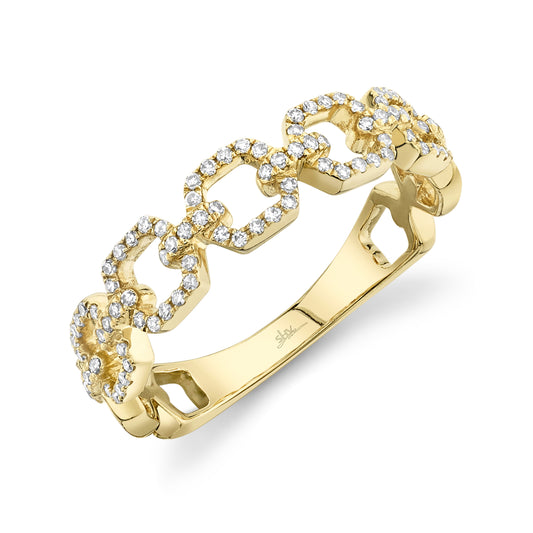 0.22Ct 14K Y/G Diamond Link Ring