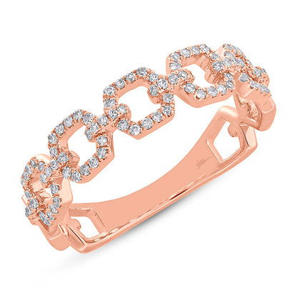 0.22Ct 14K R/G Diamond Link Ring