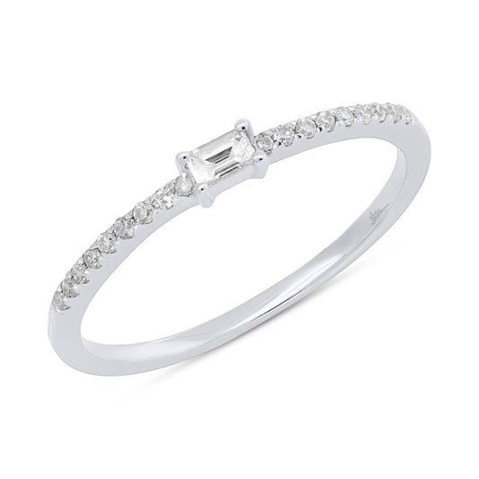 0.11Ct 14K W/G Diamond Baguette Lady's Ring
